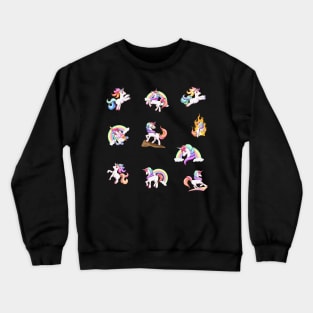 Cute Unicorn rainbow colors stickers Crewneck Sweatshirt